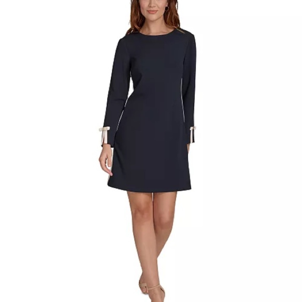 Tommy Hilfiger Elegant Navy Blue Long Sleeve Dress